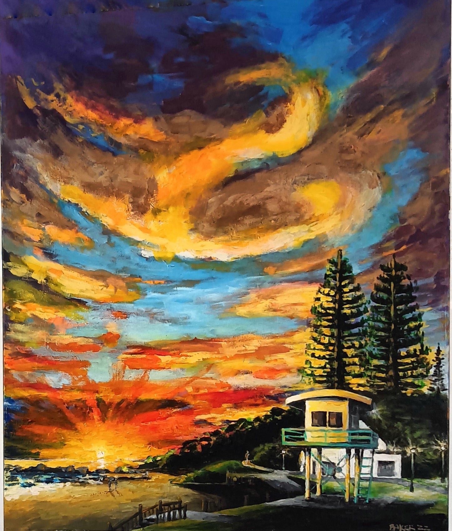 Town beach sunrise